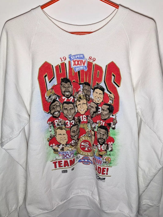 Vintage 49ers XL Crewneck SALEM Sportswear 1988 NFL Super Bowl