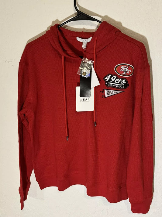 WEAR By Erin Andrews San Francisco 49ers Women’s XL Waffle Knit Pullover Hoodie